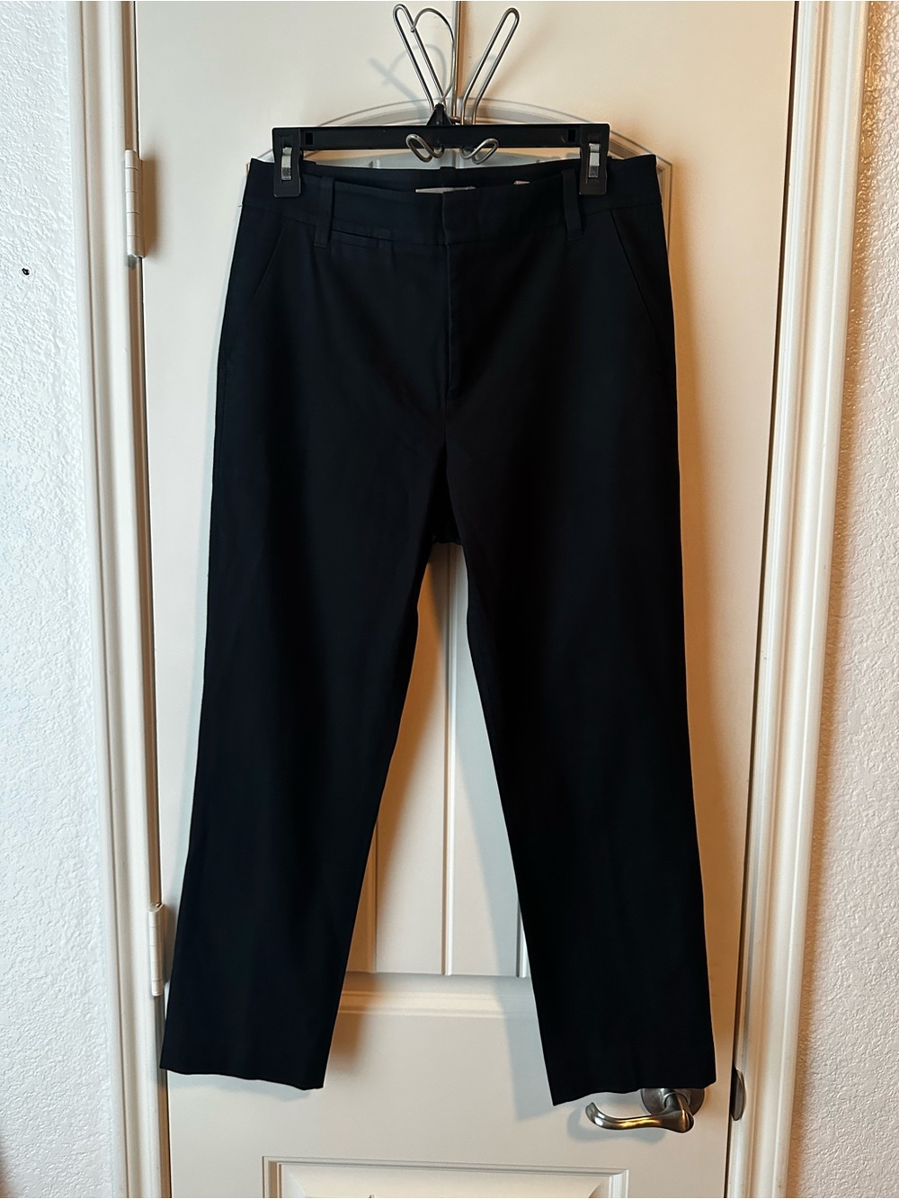 Vince Coin Pocket Chino Crop Pant Cotton/Linen Blend Black workwear size 6